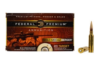 Federal Gold Medal 6.5 Creedmoor 130gr Berger Hybrid Open Tip Match Ammo - Box of 20